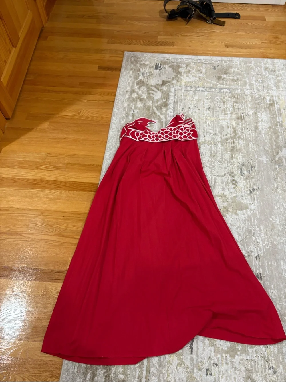 Commense Red Embroidered Fish Maxi Dress - Picture 3 of 6